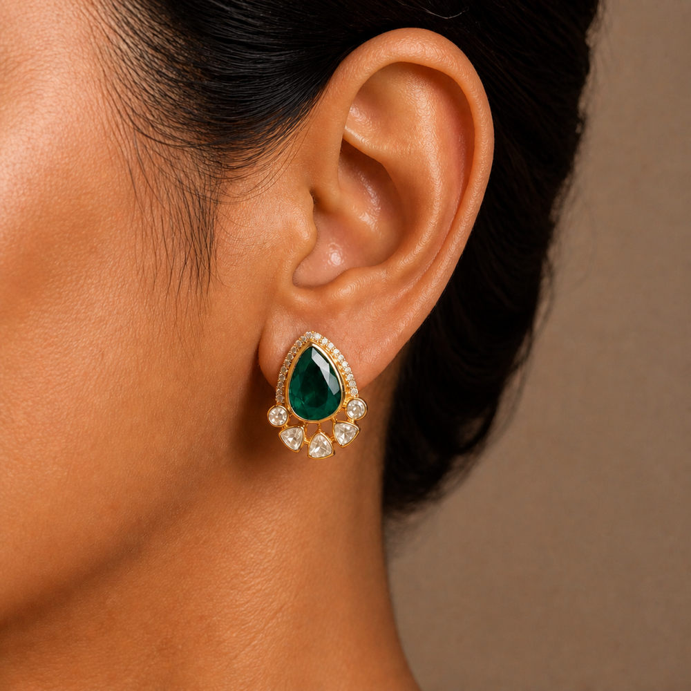 Emerald teardrop earrings
