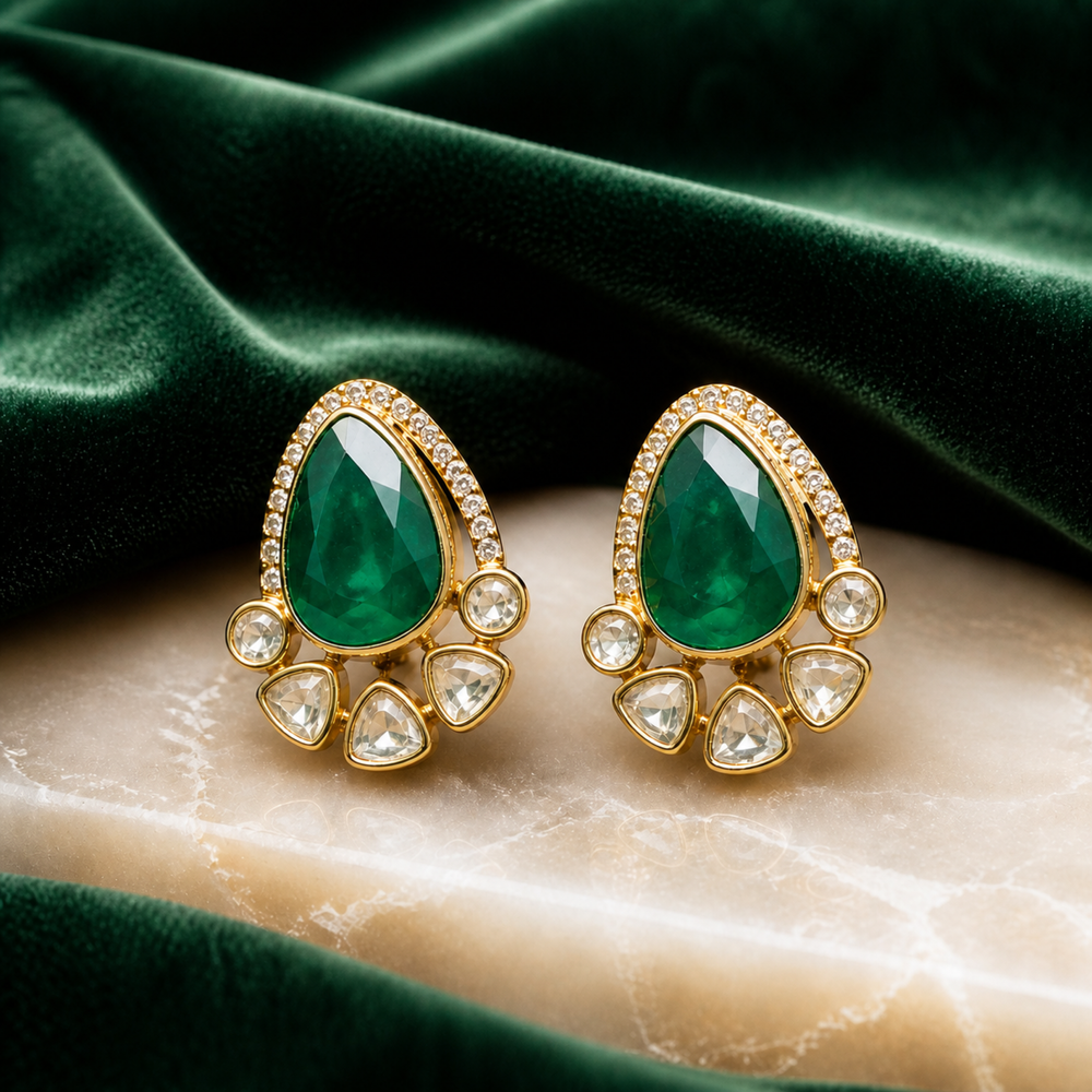 Emerald teardrop earrings