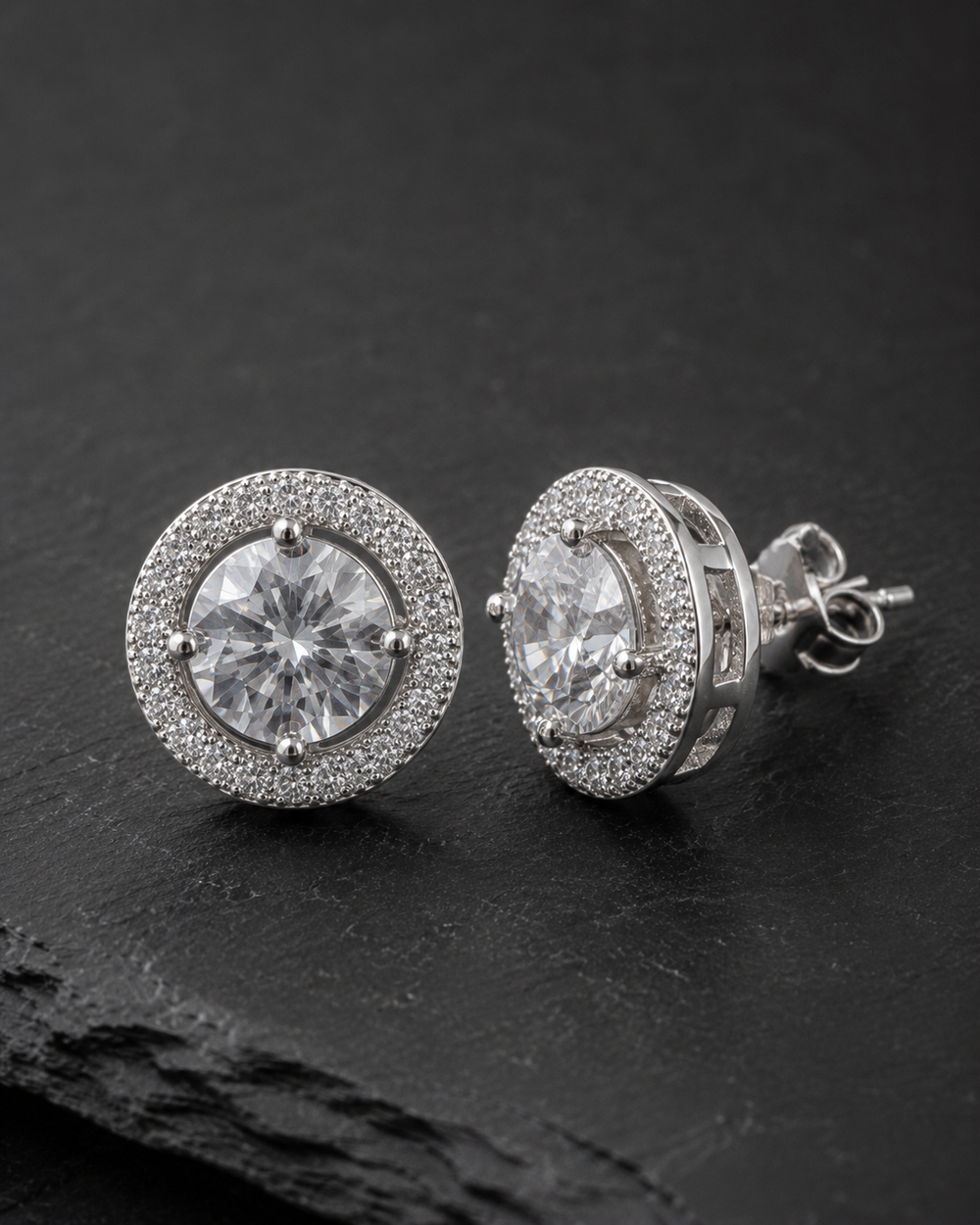 Halo stud earrings