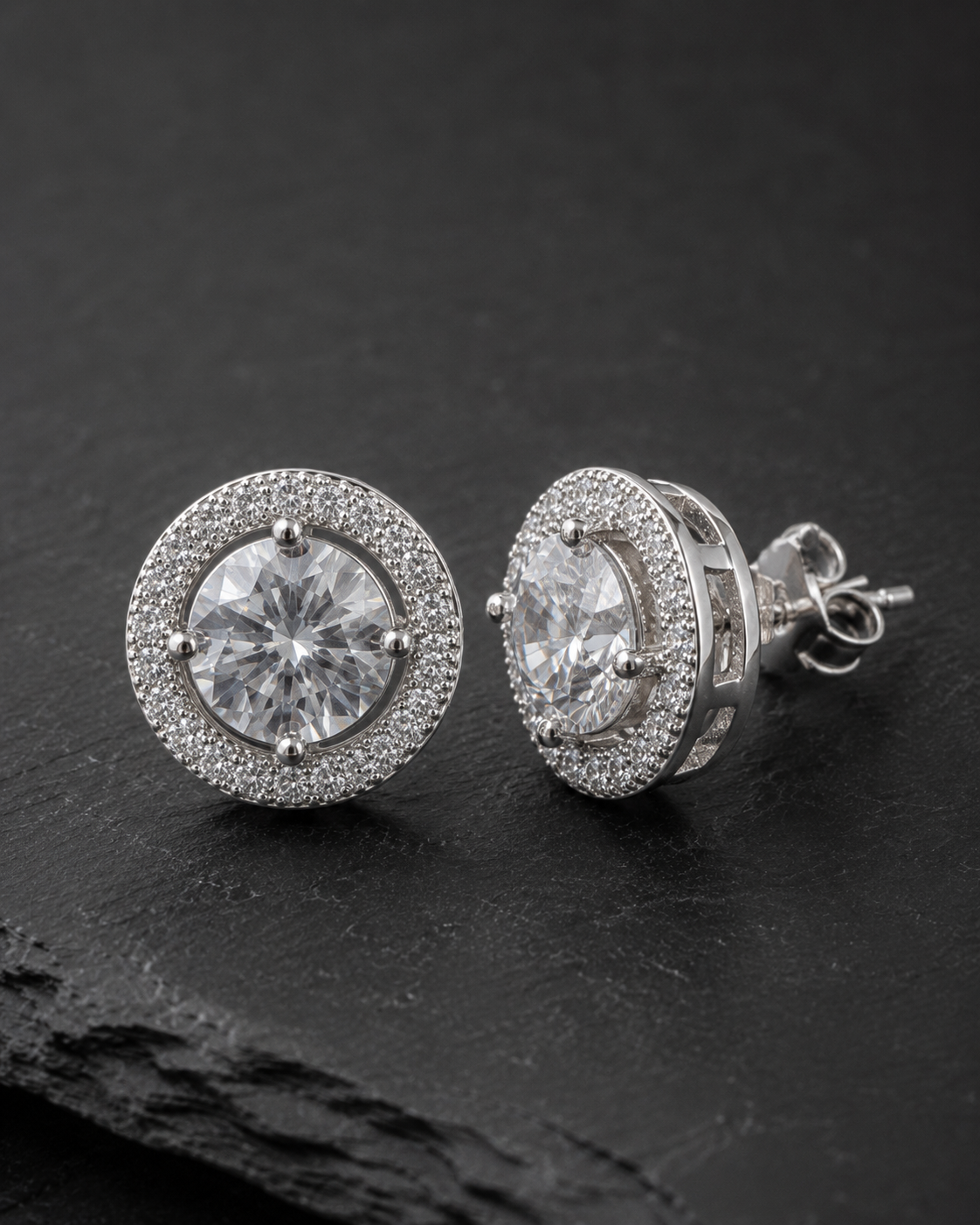 Halo stud earrings
