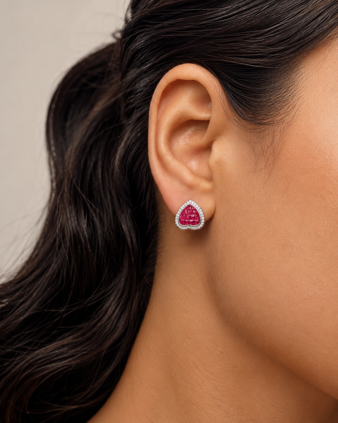 Rose heart earrings