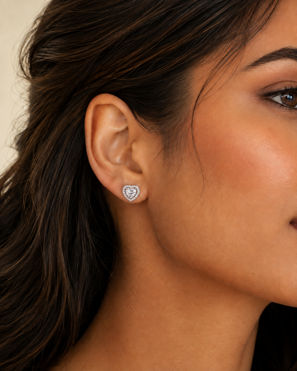 Sparkling heart earrings