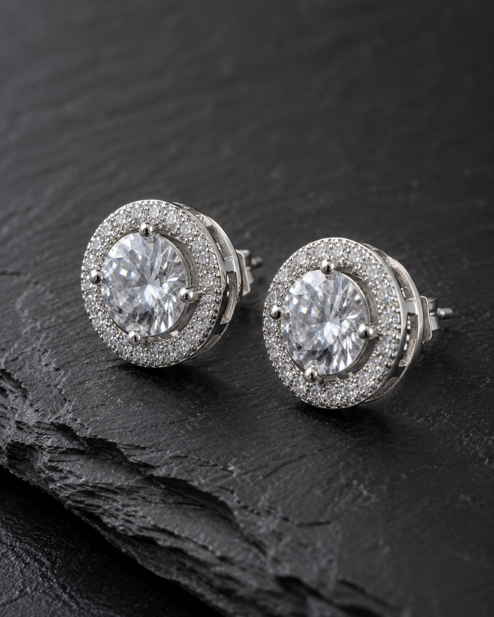 Halo stud earrings