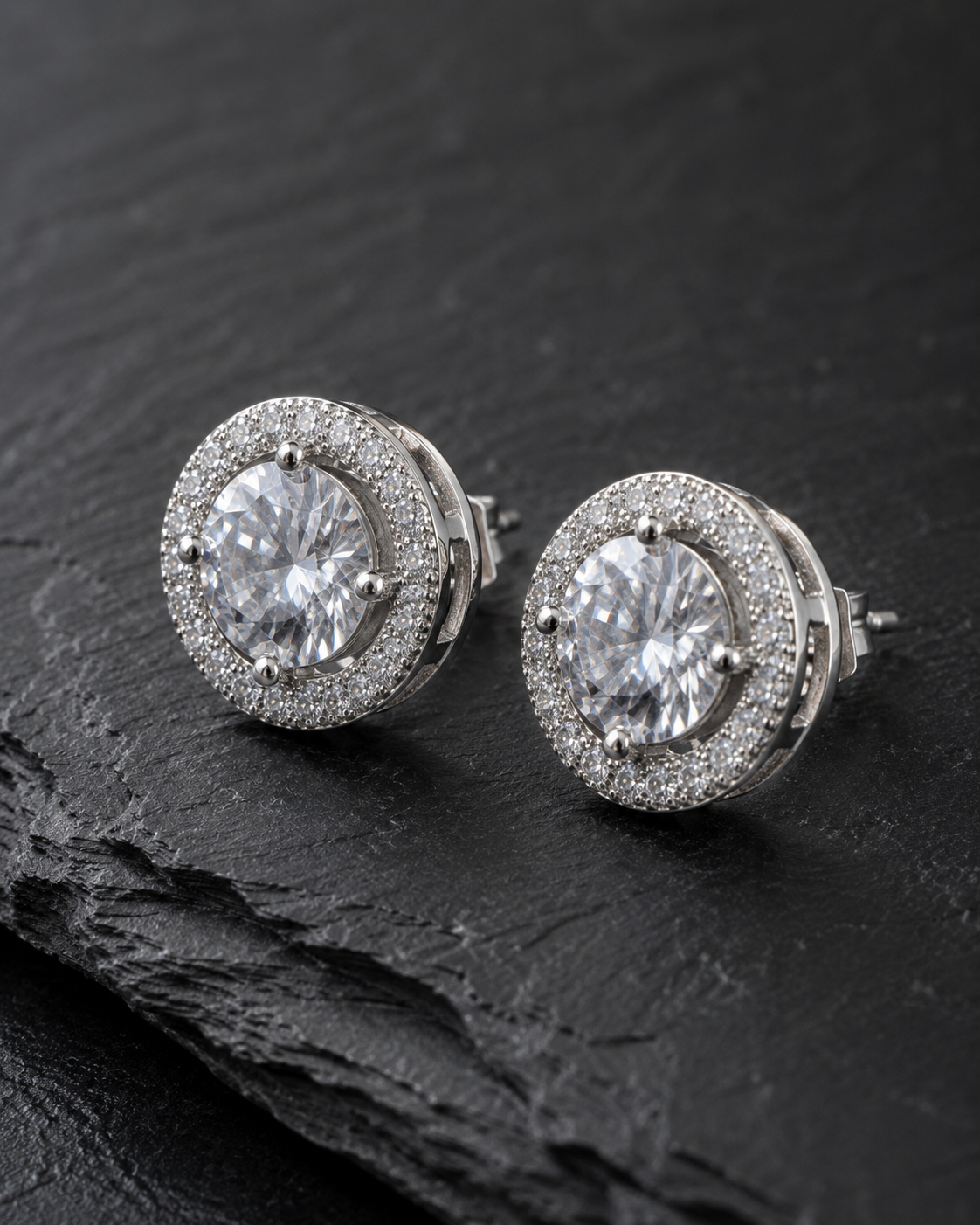 Halo stud earrings
