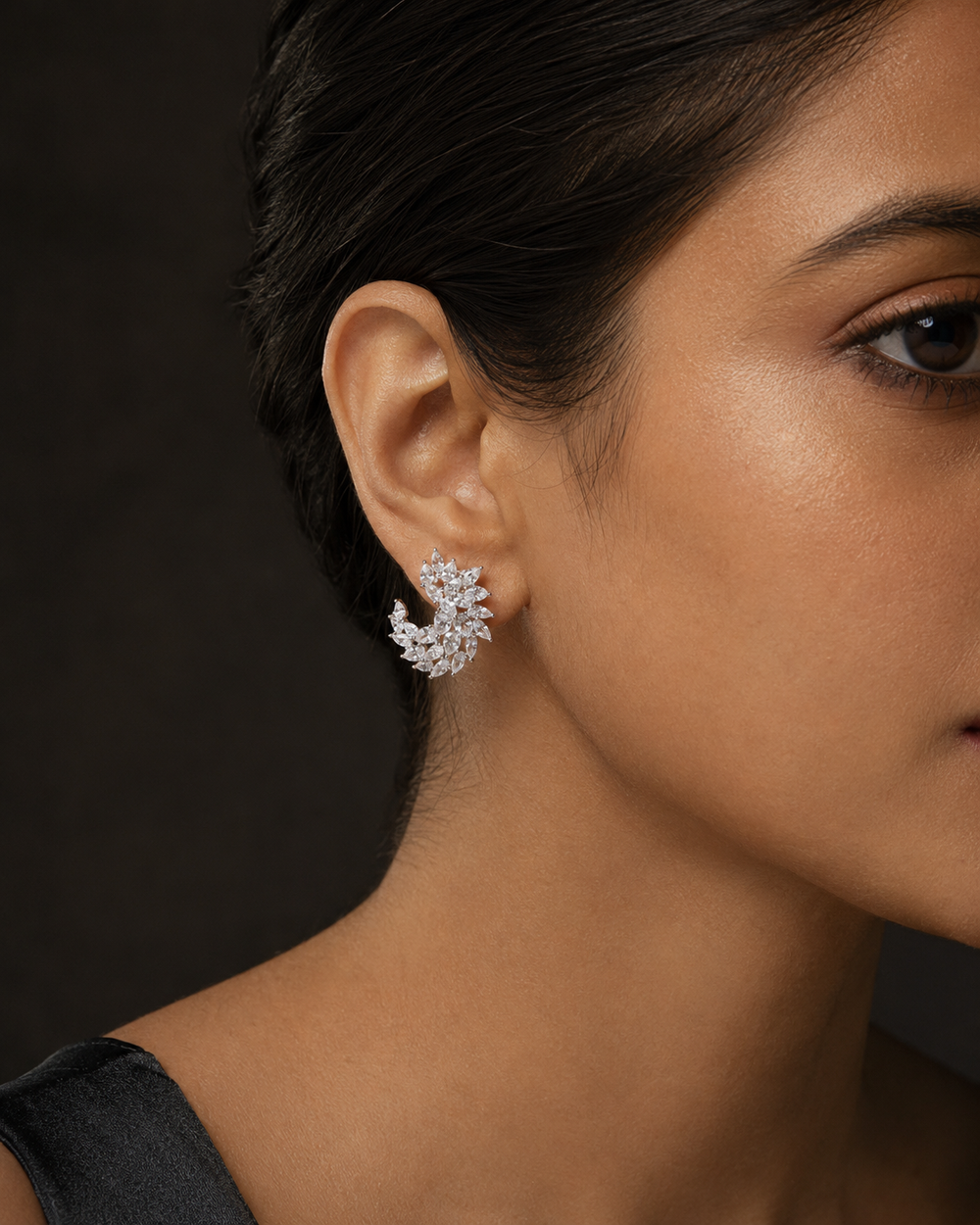 Crystal wing earrings