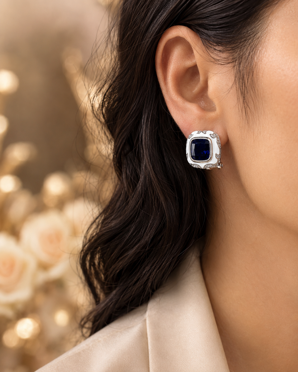 Vintage royal cushion earrings