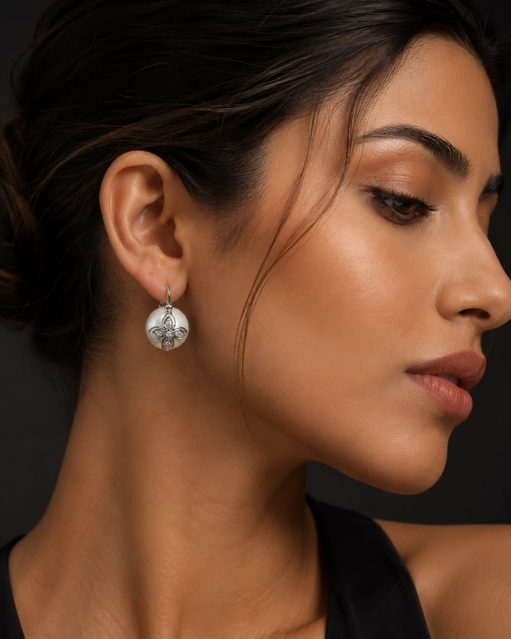 Elegant floral halo earrings