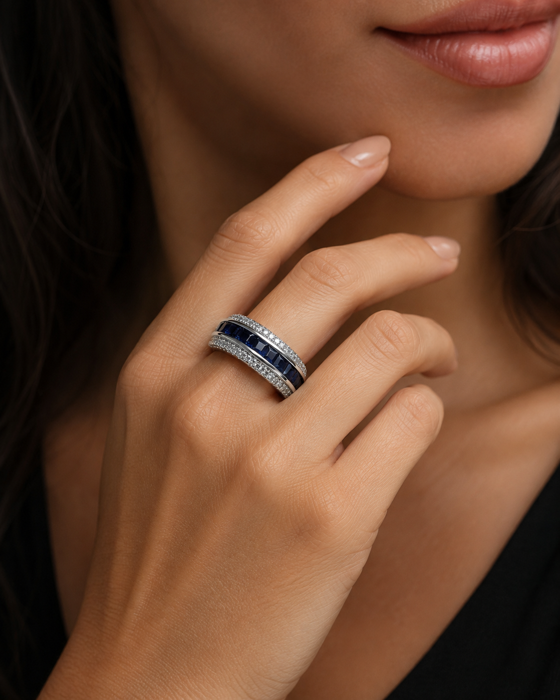 Royal blue eternity ring
