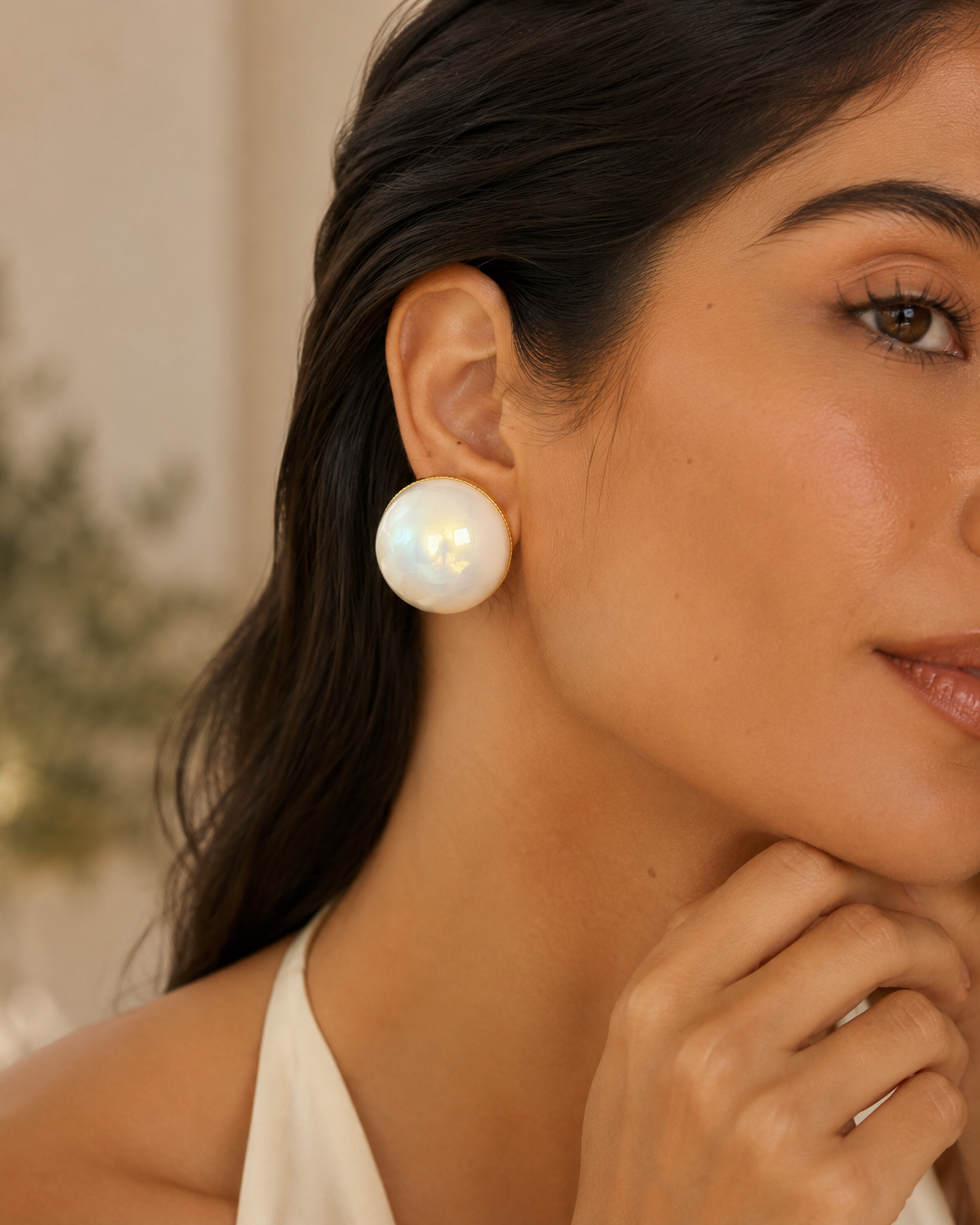 Pearl dome earrings