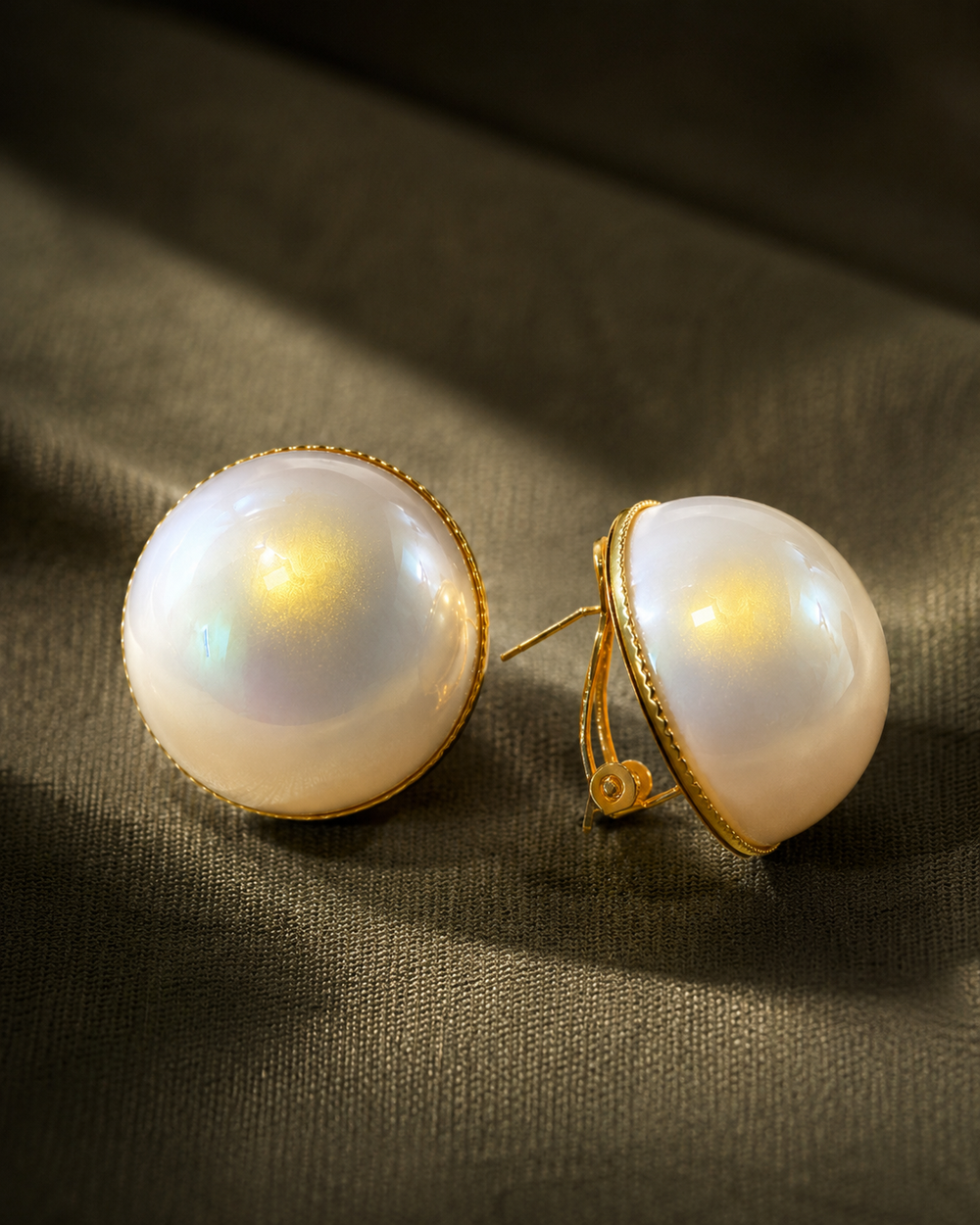 Pearl dome earrings