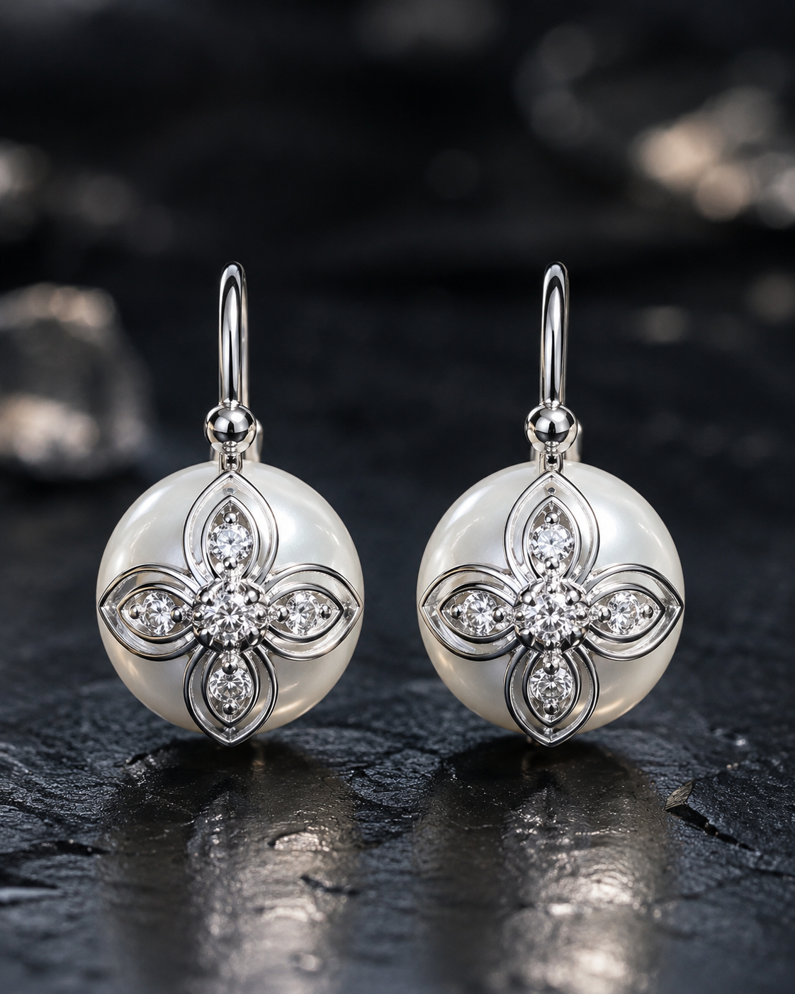Elegant floral halo earrings