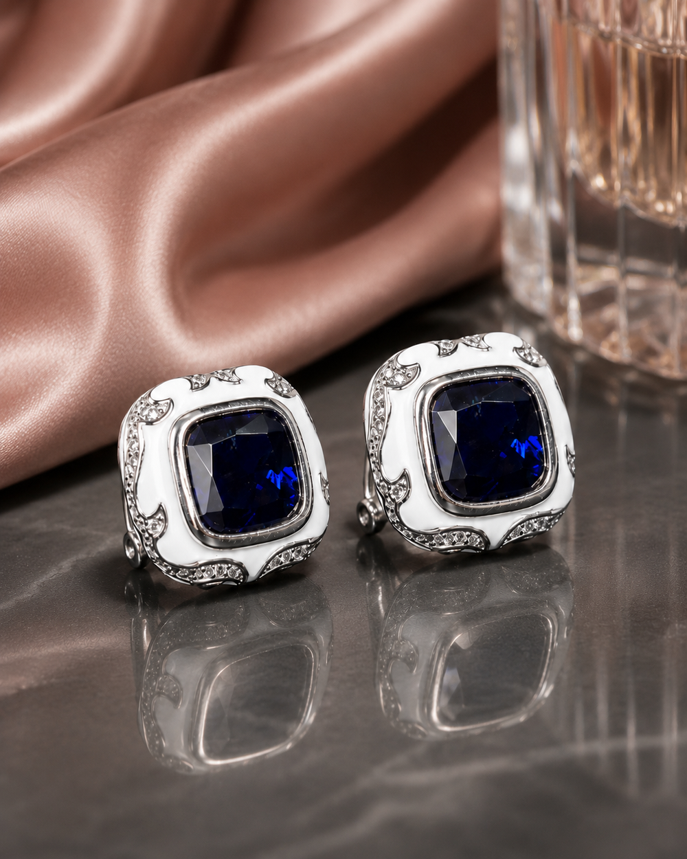 Vintage royal cushion earrings