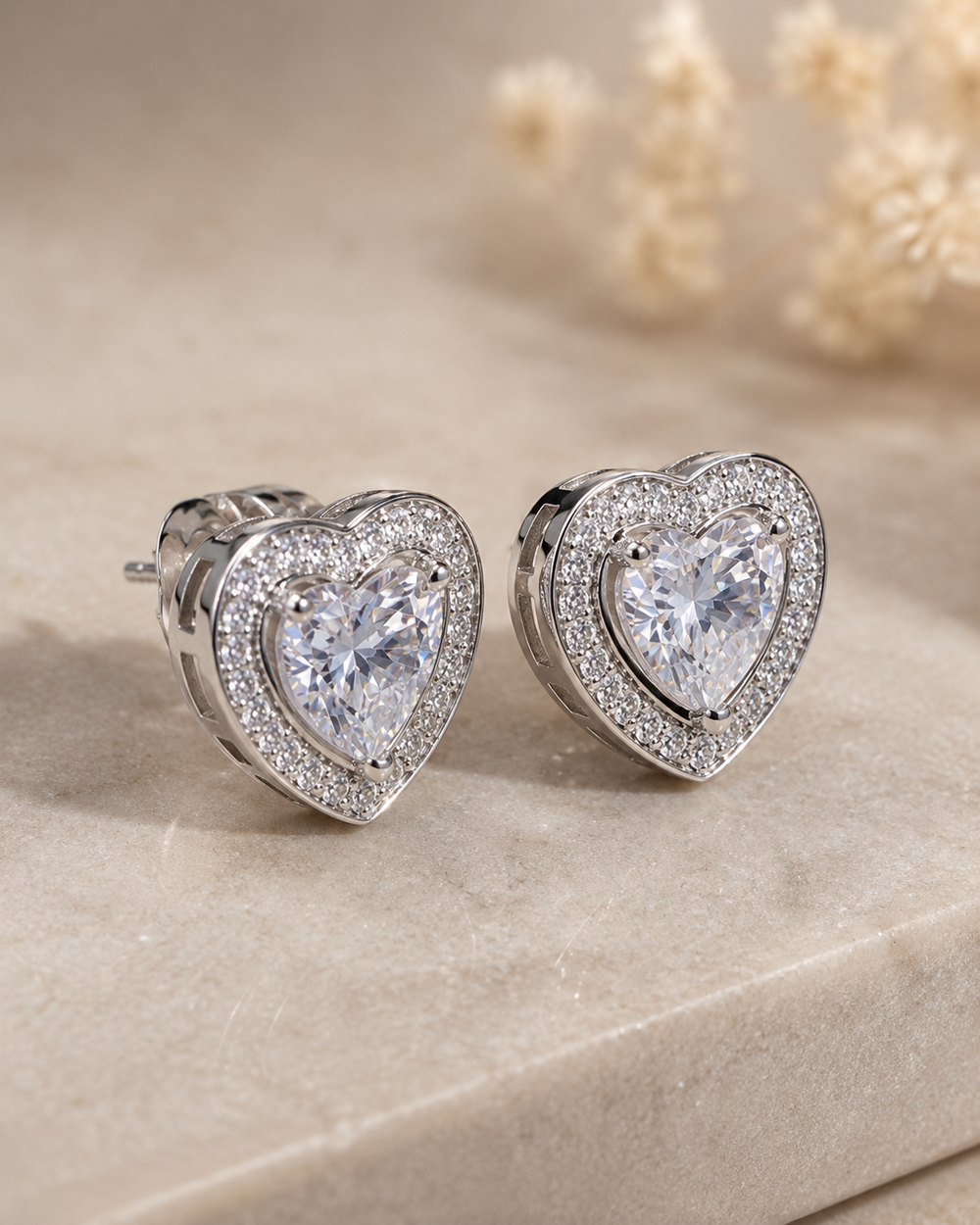 Sparkling heart earrings