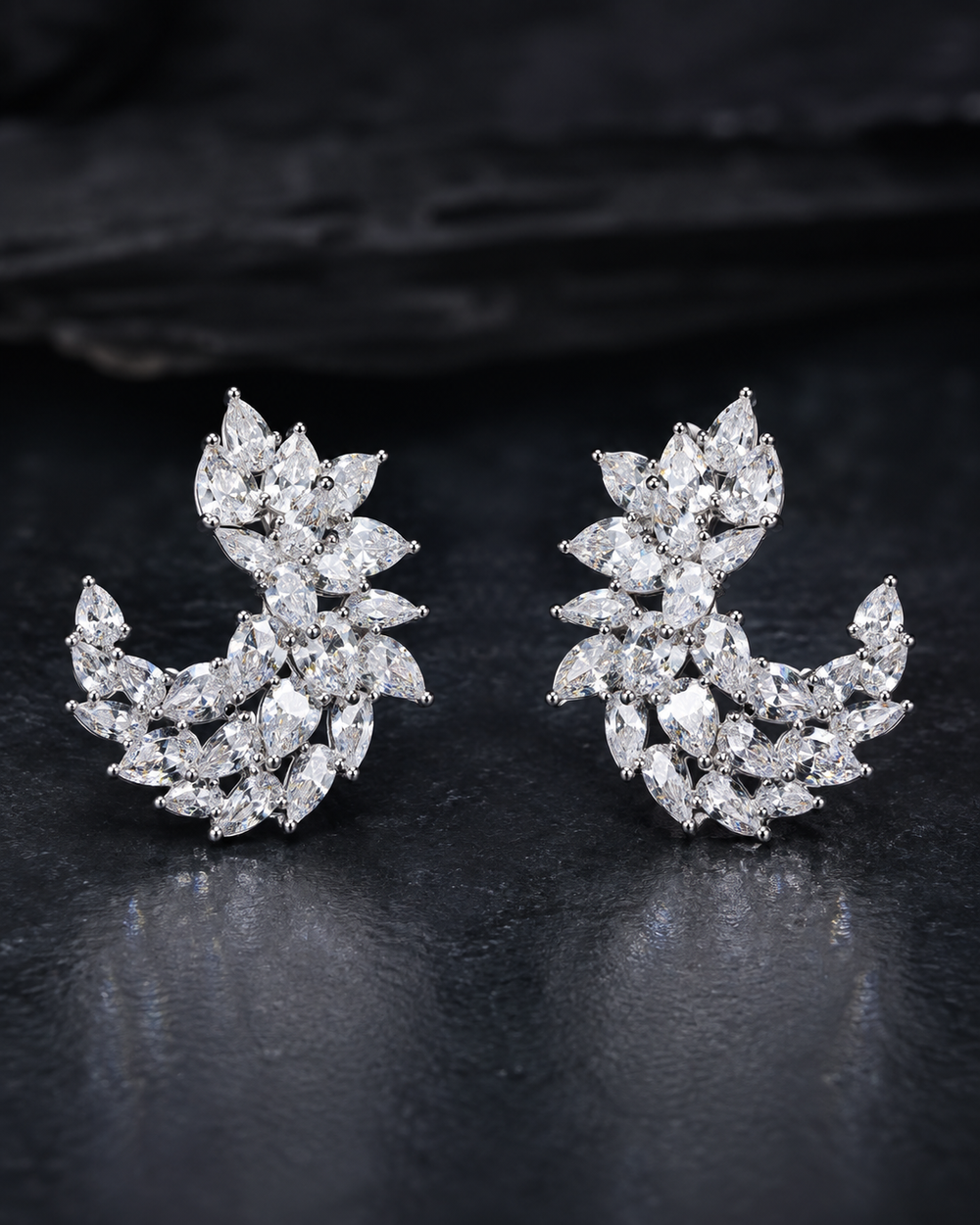 Crystal wing earrings